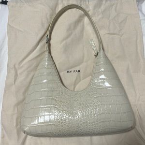 By Far - Amber Cream Cream Croco Embossed Leather bag *Brand New*